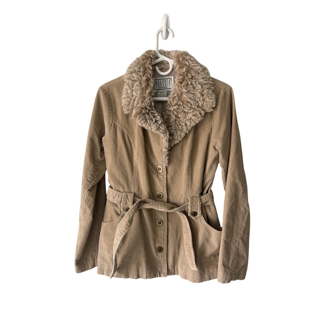 VTG BB Dakota Penny Lane Tan Corduroy Coat Small